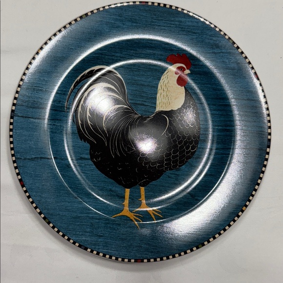 (4) 8” Sakura “Roosters” by Warren Kimble ceramic salad/dessert plates. - Picture 4 of 6